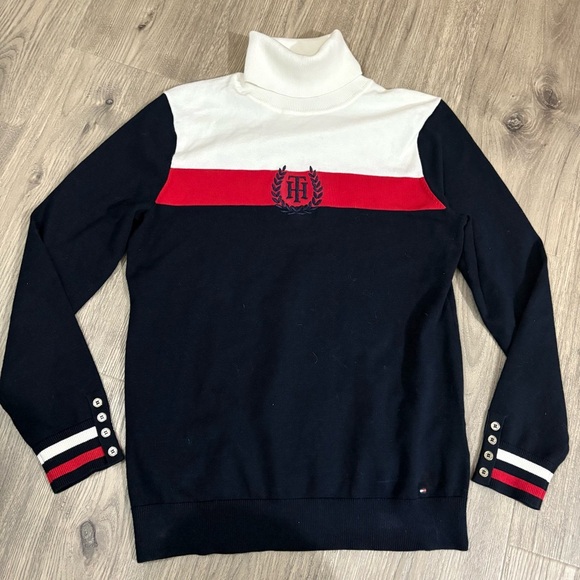 Tommy Hilfiger Women’s M Turtleneck Sweater Long Sleeve Embroidered Logo Buttons - Picture 10 of 12